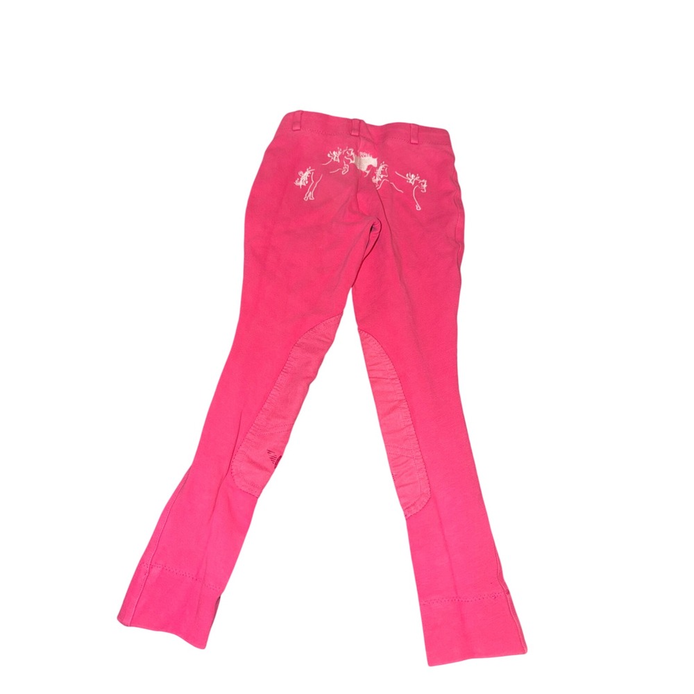 TuffRider Kids Hot Pink Whimsical Horse Embroidered Pull On Jodhpurs Size 6